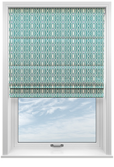 Opulent Scallop, Jade - Roman Blind